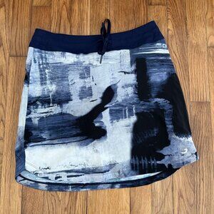 Foray Golf Womens Athletic Skort Pull On Blue Watercolor Tie Dye Size S